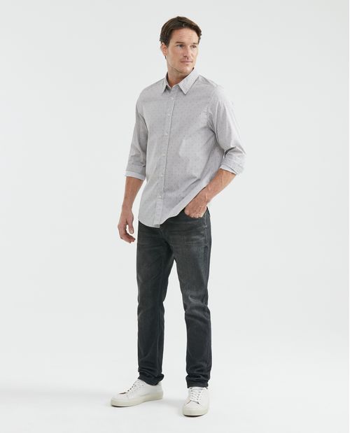 Camisa de Hombre, Slim Fit Manga Larga - Rayas Easy Iron