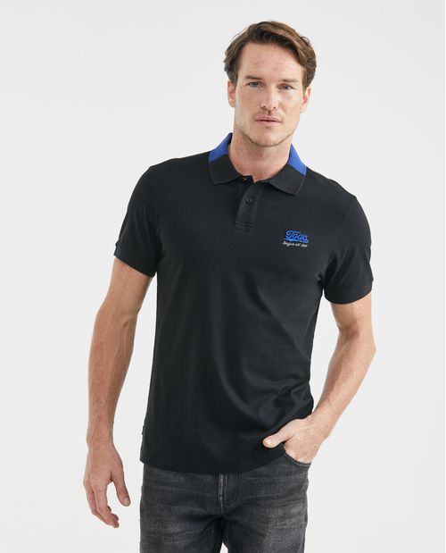 Camiseta de Hombre Tipo Polo, Slim Fit Manga Corta - TOGS Cuello Bloque de Color