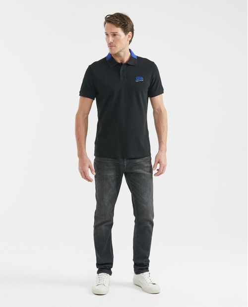 Camiseta de Hombre Tipo Polo, Slim Fit Manga Corta - TOGS Cuello Bloque de Color