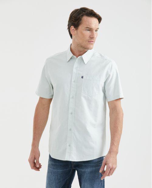 Camisa de Hombre, Classic Fit Manga Corta - Algodón Efecto Rústico
