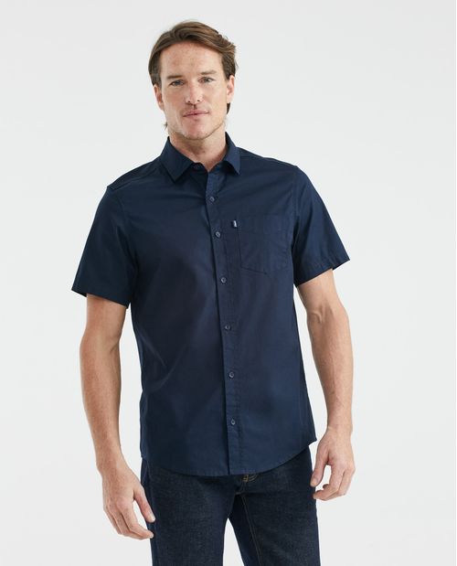 Camisa de Hombre, Slim Fit Manga Corta - Básica con Bolsillo