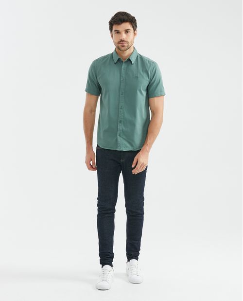 Camisa de Hombre, Slim Fit Manga Larga - Básica Twill 100% Algodón
