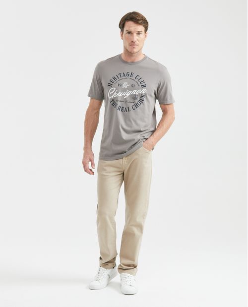 Camiseta Gráfica de Hombre, Classic Fit Cuello Redondo - Estampación Textil