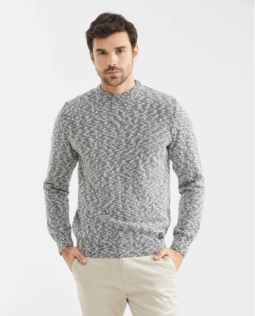 Suéter Tejido para Hombre, Cerrado Cuello Redondo - Algodón Tangüis