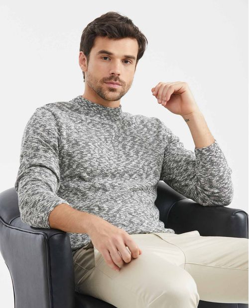 Suéter Tejido para Hombre, Cerrado Cuello Redondo - Algodón Tangüis