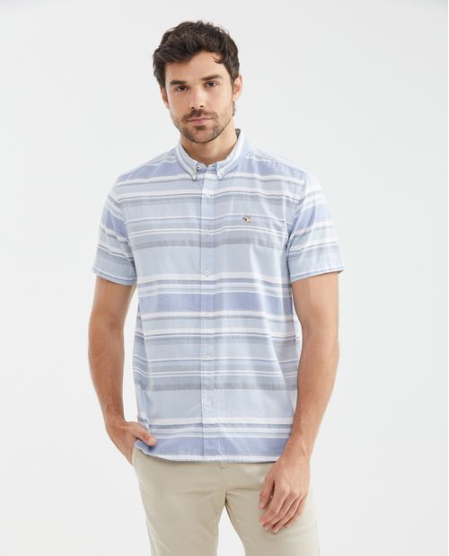 Camisa de Hombre, Classic Fit Manga Corta - Rayas