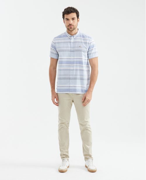 Camisa de Hombre, Classic Fit Manga Corta - Rayas