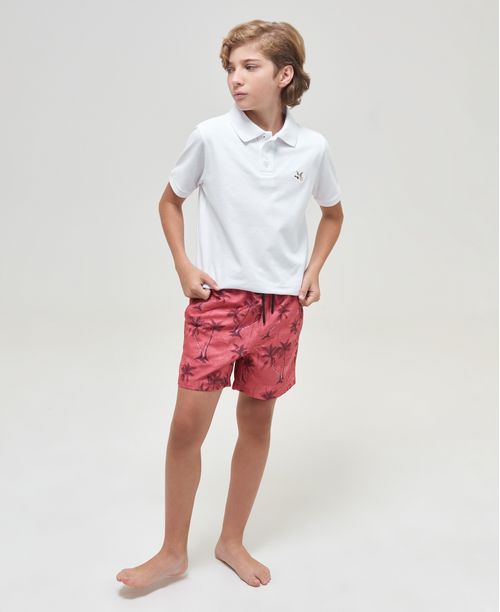 Pantaloneta de Baño Para Niño, Regular Fit - Estampado Marino