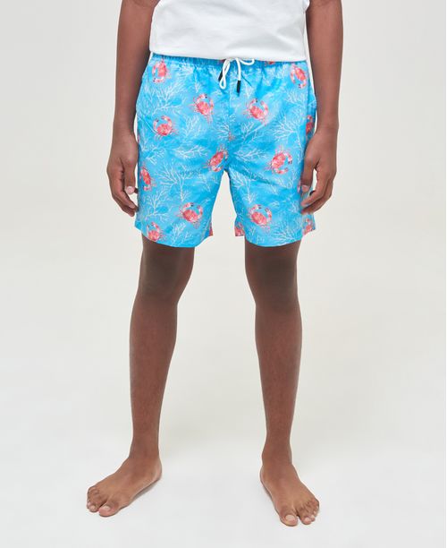 Pantaloneta de Baño Para Niño, Regular Fit - Estampado Marino
