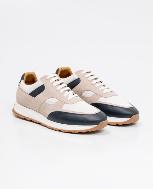 Tenis de Hombre, Estilo Runner - Cuero Gamuzado, Cuero Anilina y Material Textil