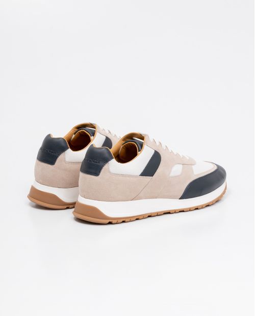 Tenis de Hombre, Estilo Runner - Cuero Gamuzado, Cuero Anilina y Material Textil