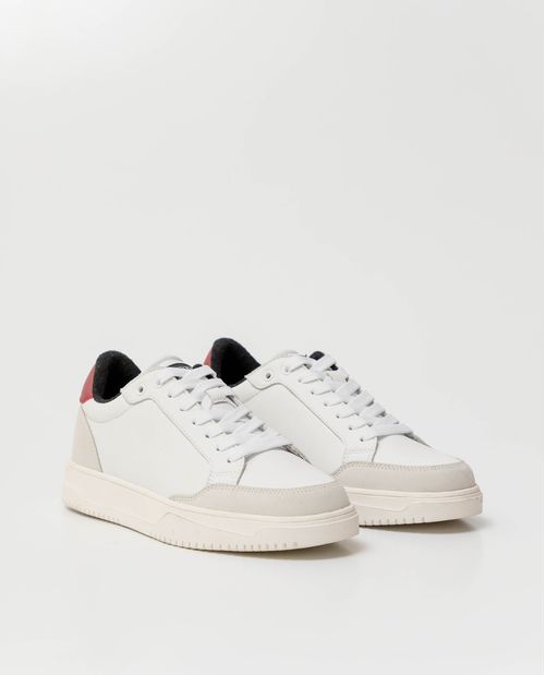 Tenis de Hombre en Cuero, Tipo Basket - Cuero Plena Flor + Cuero Gamuzado