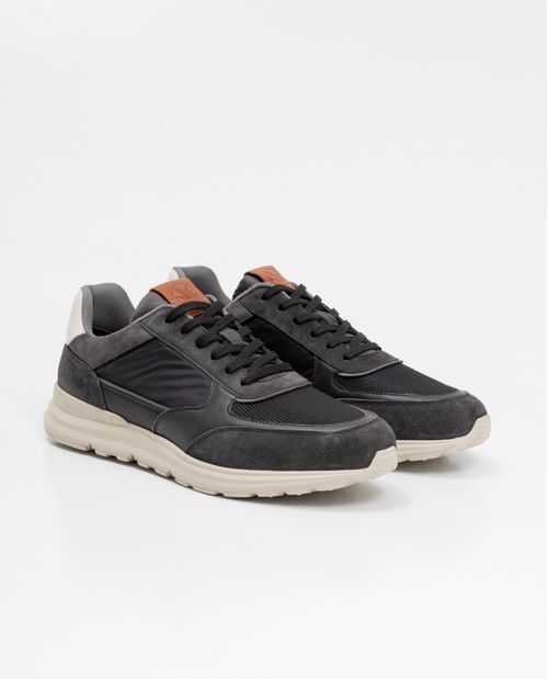 Tenis de Hombre, Estilo Runner - Cuero Gamuzado, Cuero Anilina y Material Textil