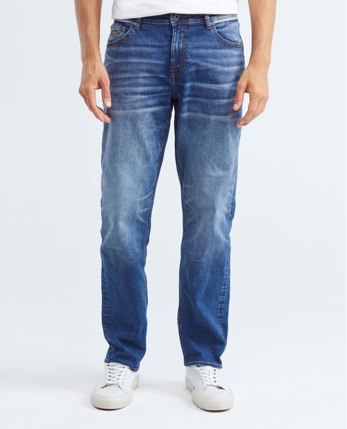 Jean de Hombre Straight Fit, Morrison, Boot Cut -  Azul Medio Iluminaciones Contrastadas