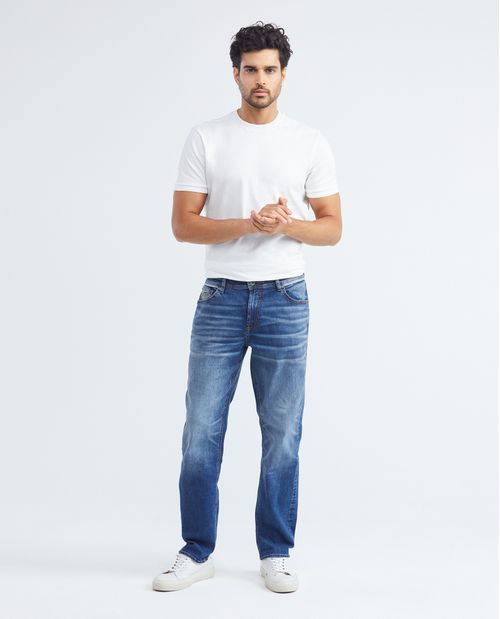 Jean de Hombre Straight Fit, Morrison, Boot Cut -  Azul Medio Iluminaciones Contrastadas