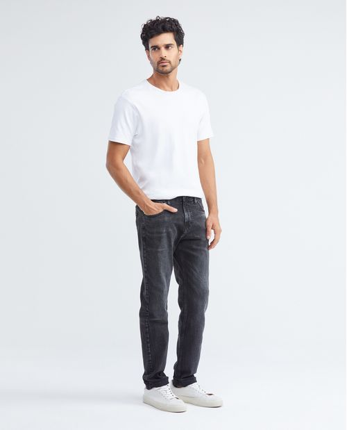 Jean de Hombre Straight Fit, Morrison, Bota Slim -  Gris Oscuro