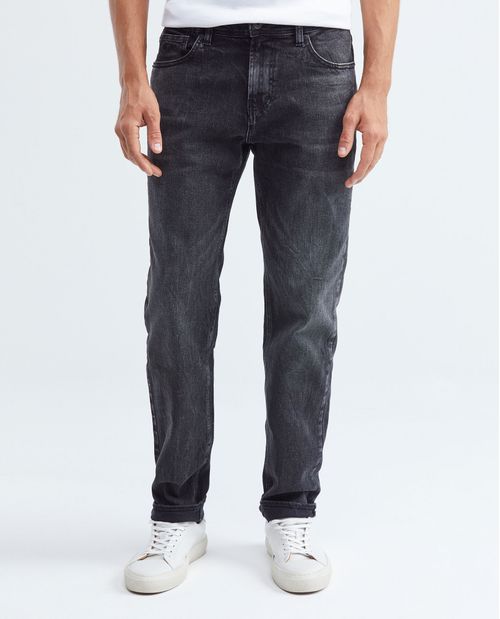 Jean de Hombre Straight Fit, Morrison, Bota Slim -  Gris Oscuro