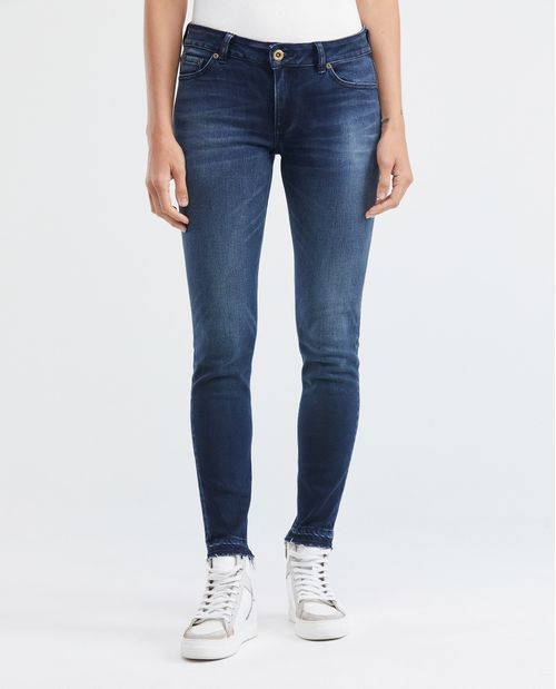 Jean de Mujer Low Rise, Rusty, Bota Skinny - Azul Oscuro
