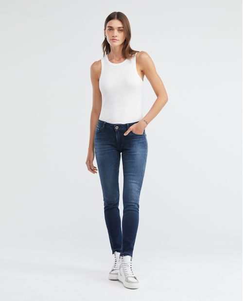 Jean de Mujer Low Rise, Rusty, Bota Skinny - Azul Oscuro