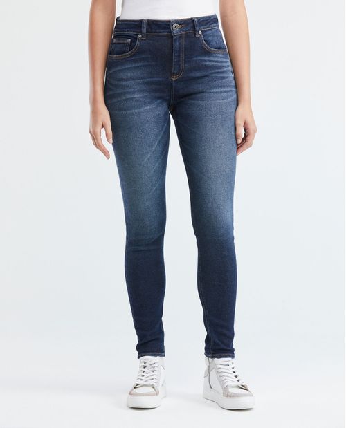 Jean de Mujer Super High Rise, High Cosmo, Bota Skinny - Azul Oscuro