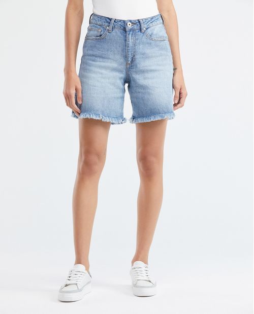 Short de Mujer en Denim, High Rise - Azul Medio