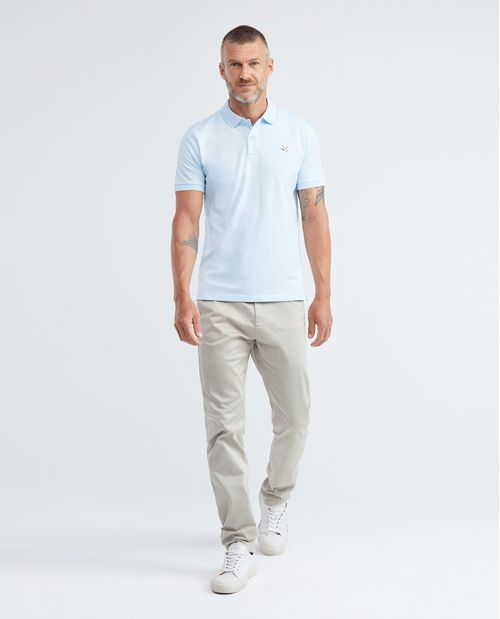Camiseta de Hombre Tipo Polo, Slim Fit Manga Corta - Piqué Algodón + Elastano