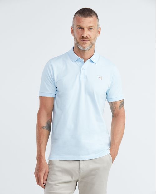 Camiseta de Hombre Tipo Polo, Slim Fit Manga Corta - Piqué Algodón + Elastano