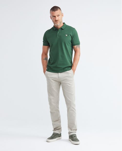 Camiseta de Hombre Tipo Polo, Slim Fit Manga Corta - Piqué Algodón + Elastano