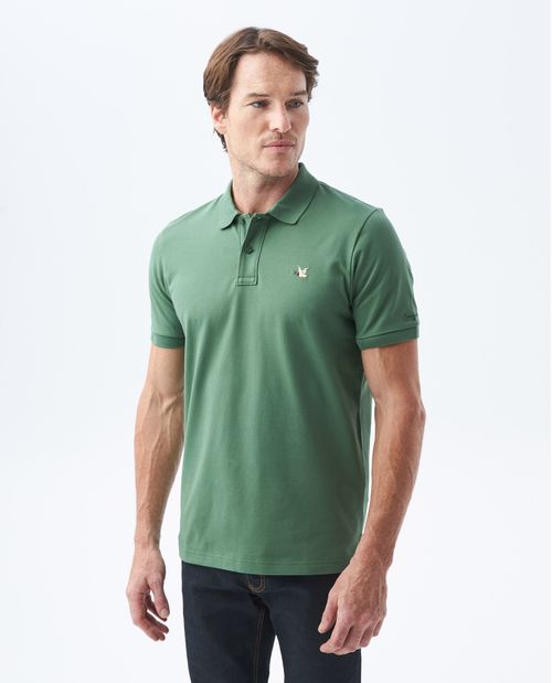 Camiseta de Hombre Tipo Polo, Slim Fit Manga Corta - Piqué Algodón + Elastano