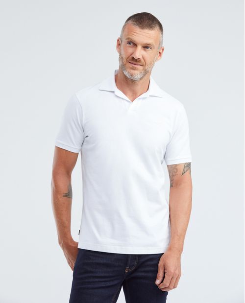 Camiseta de Hombre Tipo Polo, Slim Fit Manga Corta - Tipo Summer Cuello en Tela Principal Perilla en V