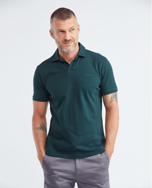 Camiseta de Hombre Tipo Polo, Slim Fit Manga Corta - Tipo Summer Cuello en Tela Principal Perilla en V
