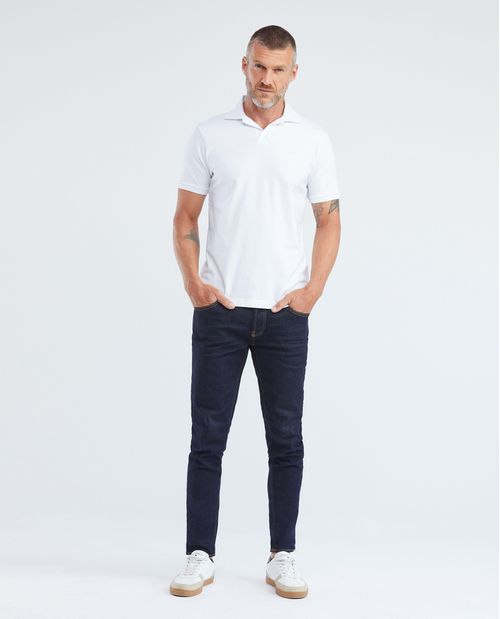 Camiseta de Hombre Tipo Polo, Slim Fit Manga Corta - Tipo Summer Cuello en Tela Principal Perilla en V