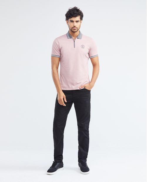 Camiseta de Hombre Tipo Polo, Slim Fit Manga Corta - Tejidos en Contraste