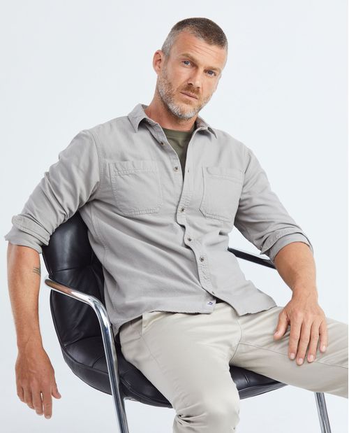 Camisa de Hombre, Classic Fit Manga Larga - Bolsillos Utilitarios