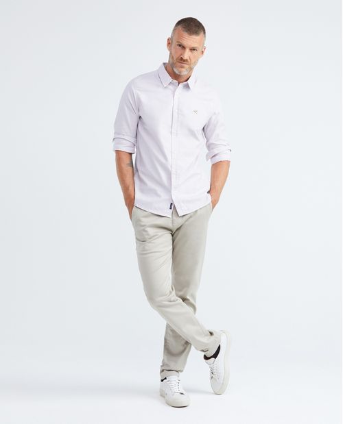 Camisa de Hombre, Slim Fit Manga Larga - Oxford 100% Algodón
