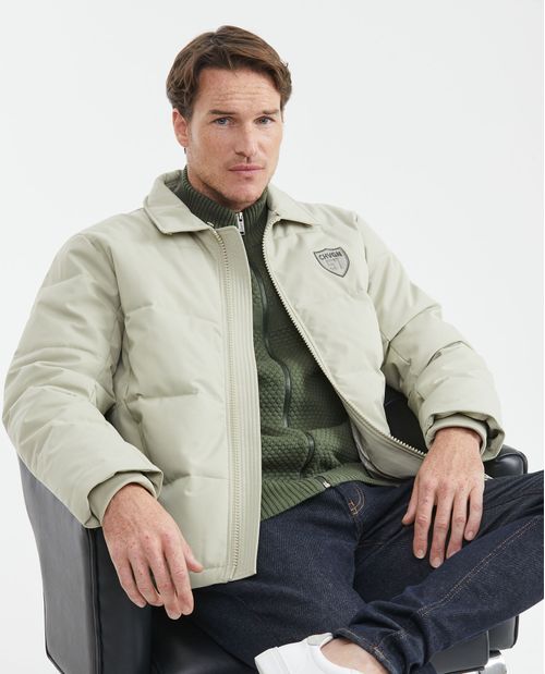 Chaqueta de Hombre, Acolchada - Cuello Ovejero Removible