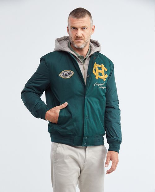 Chaqueta de Hombre, Tipo Bomber - Simulación Doble Prenda