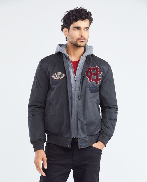 Chaqueta de Hombre, Tipo Bomber - Simulación Doble Prenda