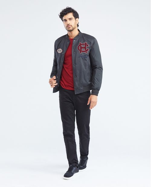 Chaqueta de Hombre, Tipo Bomber - Simulación Doble Prenda