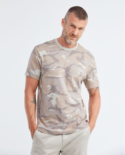 Camiseta Gráfica de Hombre, Slim Fit Cuello Redondo - Maxi Print Camuflado