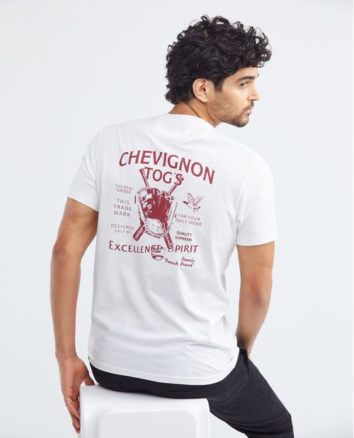 Camiseta Gráfica de Hombre, Slim Fit Cuello Redondo - TOGS Gráficos en Frente y Espalda