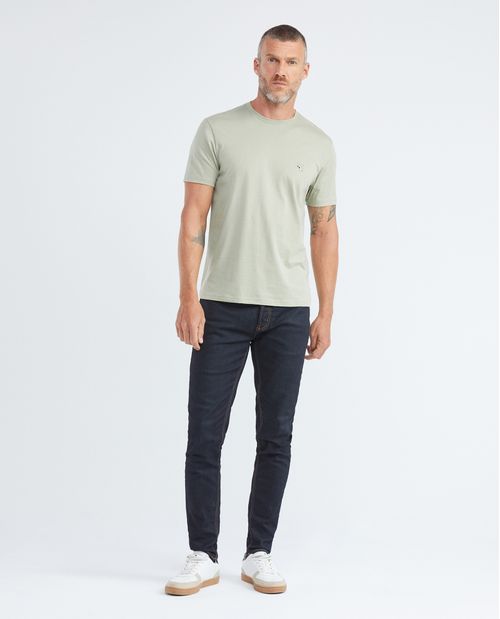 Camiseta Básica de Hombre, Slim Fit Cuello Redondo - Algodón Pima