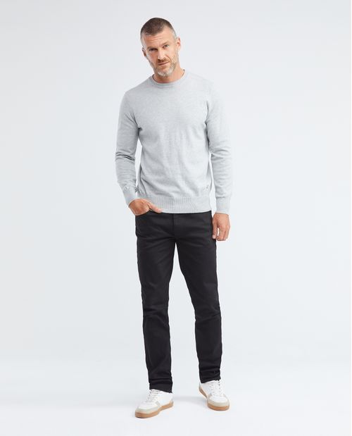 Suéter Tejido para Hombre, Cerrado Cuello Redonda - Fibras Heather 100% Algodón
