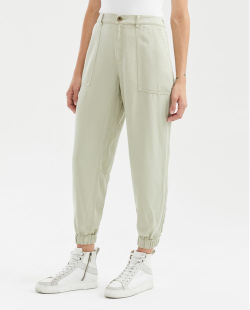Pantalón de Mujer, Tipo Cargo, Tiro Alto Bota Ajustada - Lyocell