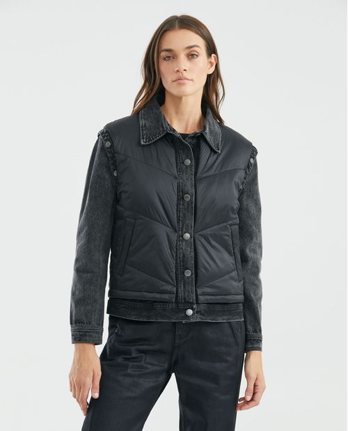 Chaqueta de Mujer, Tipo Trucker - Mangas Removibles