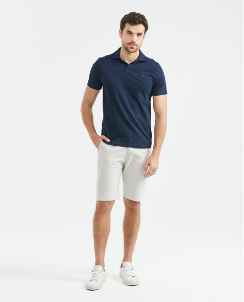 Camiseta de Hombre Tipo Polo, Slim Fit Manga Corta - Perilla en V