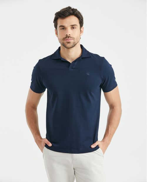 Camiseta de Hombre Tipo Polo, Slim Fit Manga Corta - Perilla en V