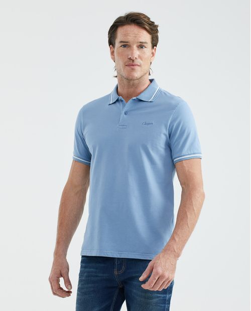 Camiseta de Hombre Tipo Polo, Slim Fit Manga Corta - Detalles en Tejidos