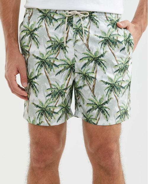 Pantaloneta de Baño Para Hombre, Regular Fit - Print Palmeras
