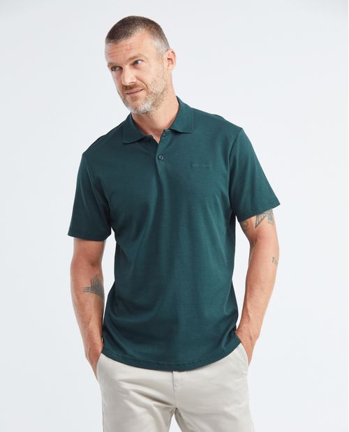 Camiseta de Hombre Tipo Polo, Classic Fit Manga Corta - 100% Algodón Doble Punto Tecnología HeiQ Mint